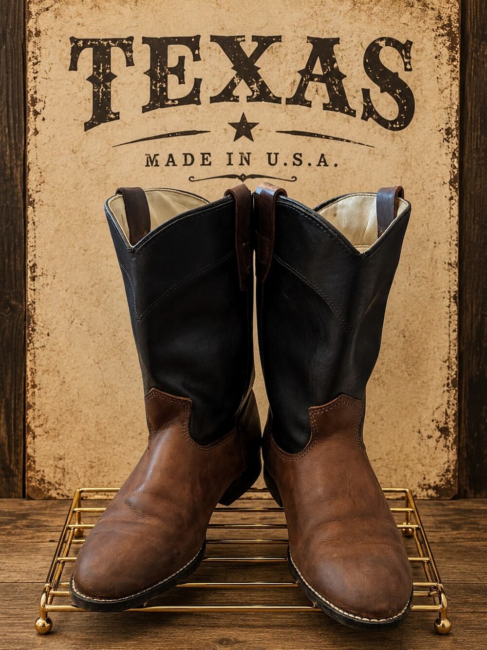 Vintage Texas Made in USA Leather Western Cowboy Boots Men’s 6D